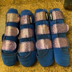Sparkly royal blue splint boots